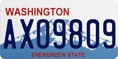 WA license plate AXO9809