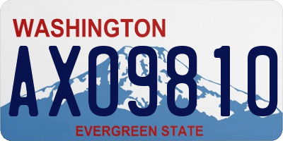 WA license plate AXO9810