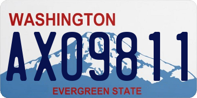 WA license plate AXO9811