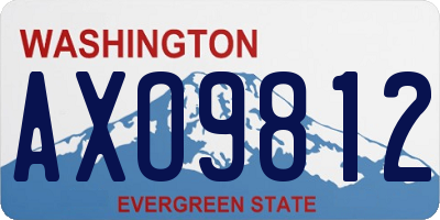 WA license plate AXO9812