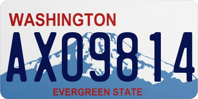WA license plate AXO9814