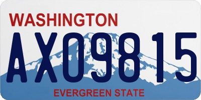 WA license plate AXO9815