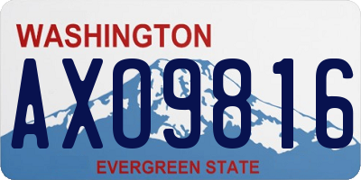 WA license plate AXO9816