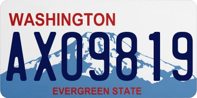 WA license plate AXO9819