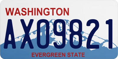WA license plate AXO9821