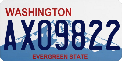 WA license plate AXO9822