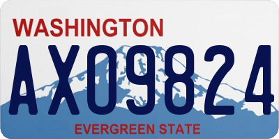 WA license plate AXO9824