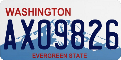 WA license plate AXO9826