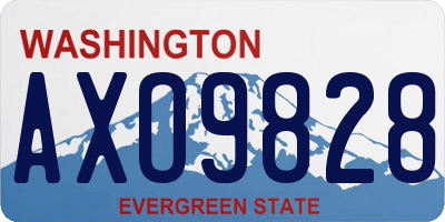 WA license plate AXO9828