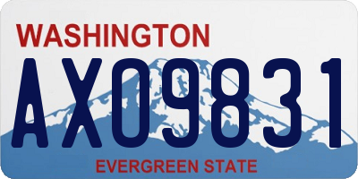 WA license plate AXO9831