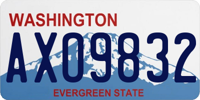 WA license plate AXO9832