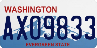 WA license plate AXO9833