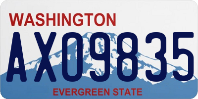 WA license plate AXO9835