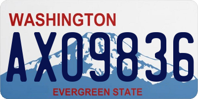 WA license plate AXO9836