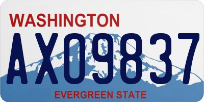 WA license plate AXO9837