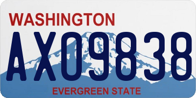 WA license plate AXO9838