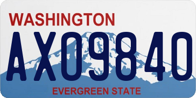 WA license plate AXO9840