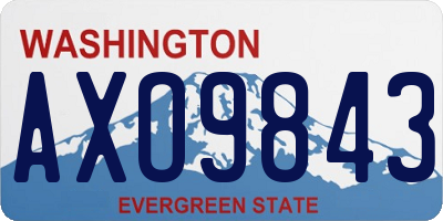 WA license plate AXO9843