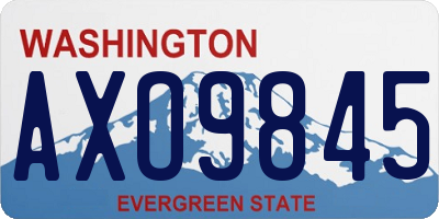 WA license plate AXO9845
