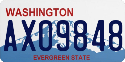 WA license plate AXO9848