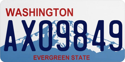 WA license plate AXO9849