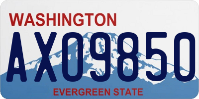 WA license plate AXO9850