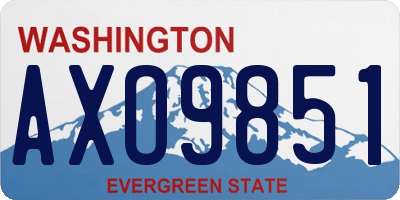 WA license plate AXO9851