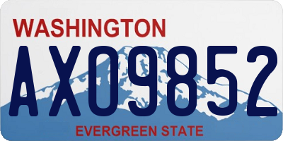 WA license plate AXO9852