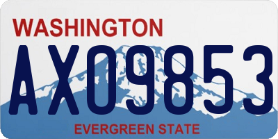 WA license plate AXO9853