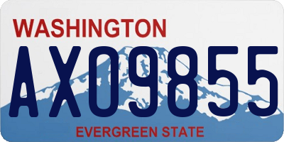 WA license plate AXO9855