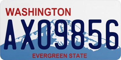 WA license plate AXO9856