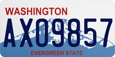 WA license plate AXO9857
