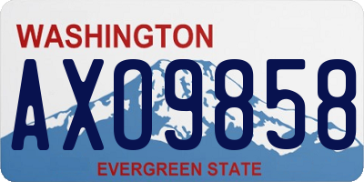 WA license plate AXO9858