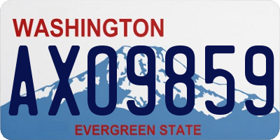 WA license plate AXO9859
