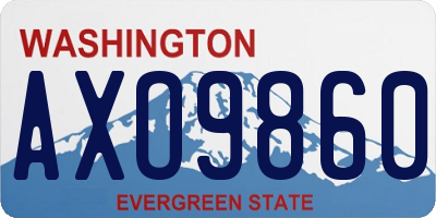 WA license plate AXO9860