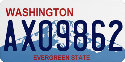 WA license plate AXO9862