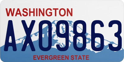 WA license plate AXO9863