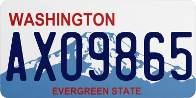 WA license plate AXO9865