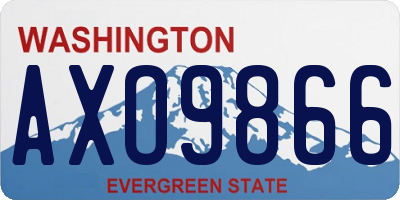 WA license plate AXO9866