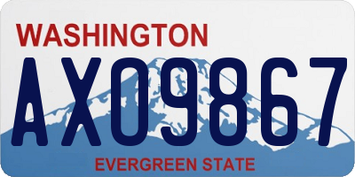 WA license plate AXO9867