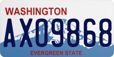 WA license plate AXO9868