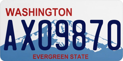 WA license plate AXO9870