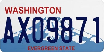 WA license plate AXO9871