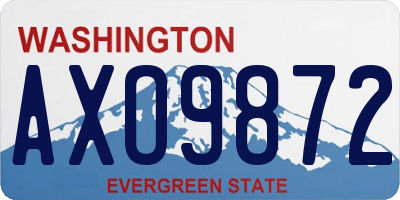 WA license plate AXO9872