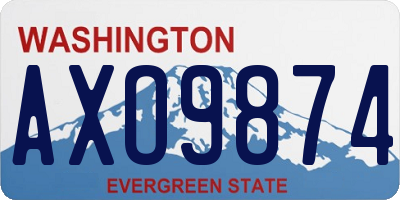 WA license plate AXO9874