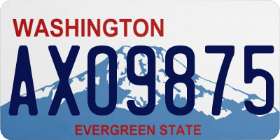 WA license plate AXO9875
