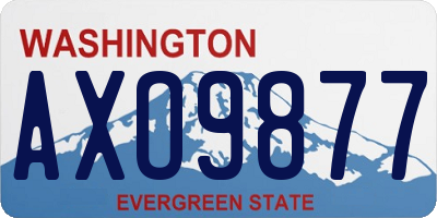 WA license plate AXO9877