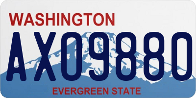 WA license plate AXO9880