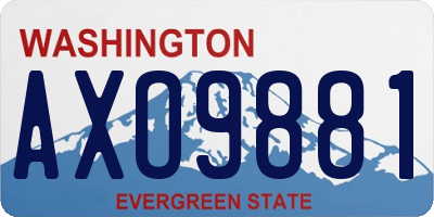 WA license plate AXO9881