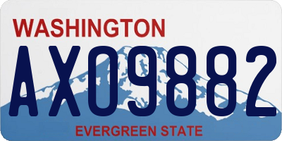 WA license plate AXO9882
